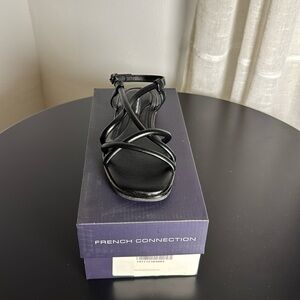French connection, black sandals, size 6 brand new in original box